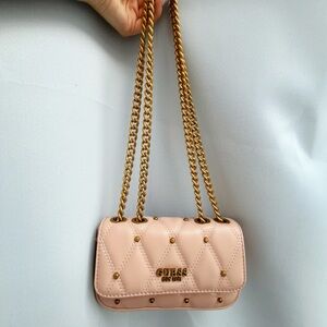 GUESS Pink Quilted Shoulder Bag